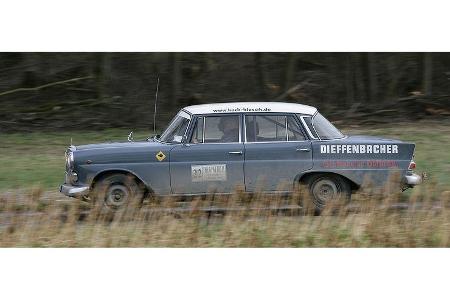 Basis des Rallye-Autos ist eine W110-Heckflosse. Die vorbereitenden Maßnahmen und Optimierungen übertreffen bei weitem die K...