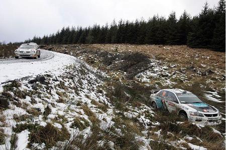 Der erste Tag der Wales-Rallye bot solide Eisplatten auf einigen Sonderprüfungen.