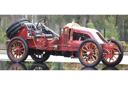 Wolfgang Auge und Wolfgang Krämer auf Renault Grand Prix Rennsport: 7,5-Liter-Reihenvierzylinder, 42 PS, Baujahr 1907