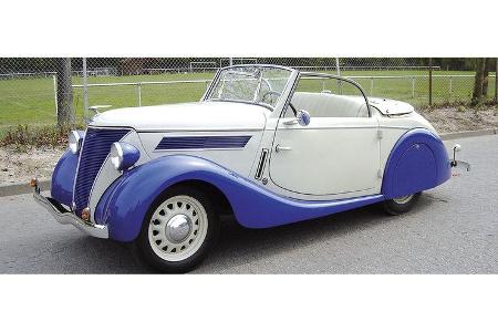 Dr. Jens Ullrich und Karsten Seipke auf Ford Eifel Cabrio: 1,2-Liter-Reihenvierzylinder, 34 PS, Baujahr 1939, Team Schnellecke