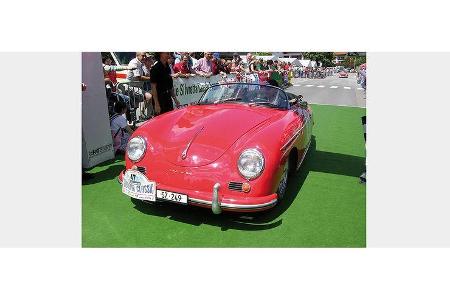 Helmuth Lederer und Nicolas Leutwiler auf Porsche 356 Speedster: 1,6-Liter-Vierzylinder-Boxer, 75 PS, Baujahr 1955