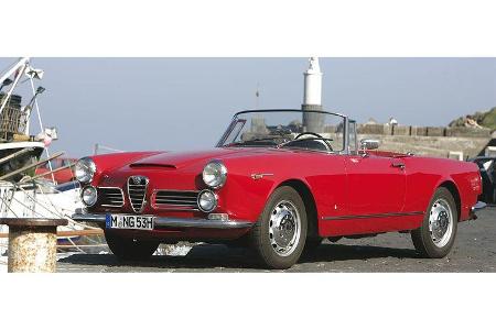 Joachim Kalweit und Sarah Kalweit auf Alfa Romeo 2600 Spider: 2,6-Liter-Reihensechszylinder, 145 PS, Baujahr 1963, Team tesa