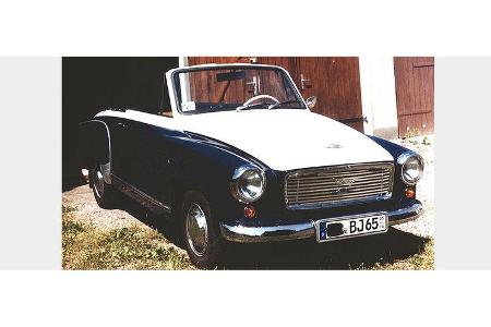 Siegfried Wolf und Inge Wolf auf Wartburg W 312 Cabrio: 1,0-Liter-Dreizylinder, 50 PS, Baujahr 1965