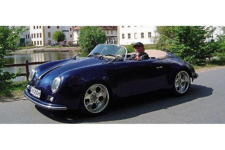 Michael Linke und Beate Linke auf Porsche Vintage Speedster: 1,9-Liter-Vierzylinder-Boxer, 101 PS, Baujahr 1966