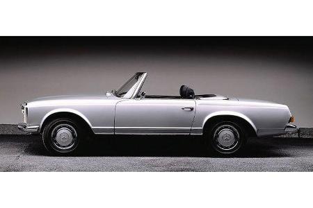 Michael Friedrich und Hermann-Josef Schaefer auf Mercedes-Benz 280 SL: 2,8-Liter-Reihensechszylinder, 170 PS, Baujahr 1968