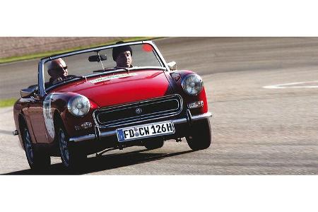 Christian Wighardt und Steffen Wighardt auf MG Midget MK III: 1,3-Liter-Reihenvierzylinder, 65 PS, Baujahr 1974