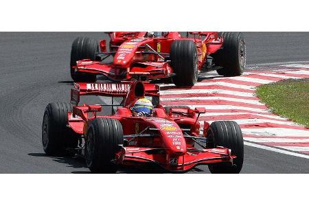 Ganz vorne tauschten Massa und Räikkönen noch kurz die Plätze.
