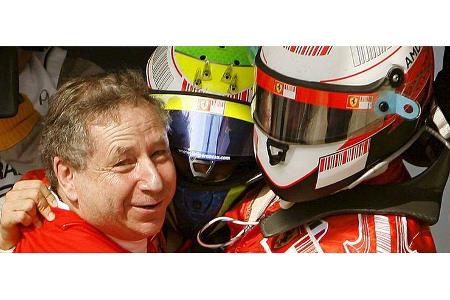 Bei Ferrari wurde erst der Teamchef geknuddelt ...