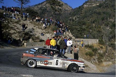 Auch 1988 hieß der Monte-Sieger Martini-Lancia, diesmal mit Didier Auriol am Steuer des Lancia Delta Integrale HF,...