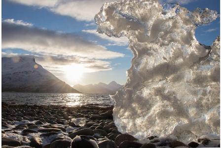 Das funkelnde Licht der Abendsonne lädt ein zum Träumen - aber kaum ist die Sonne weg, wird's bitterkalt.
