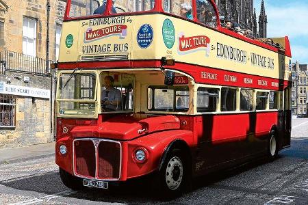 Offener Doppeldeckerbus in Edinburgh