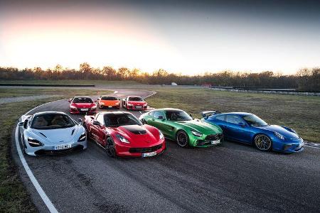 Lamborghini Huracán Performante, Chevrolet Corvette Z06, Mercedes-AMG GT R, McLaren 720S, Porsche 911 GT3, Audi R8 V10 Plus,... Lamborghini Huracán Performante, Chevrolet Corvette Z06, Mercedes-AMG GT R, McLaren 720S, Porsche 911 GT3, Audi R8 V10 Plus,...