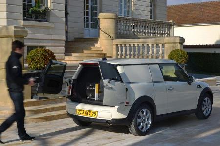 Mini Cooper D Clubvan, Seitenansicht, Heckklappe