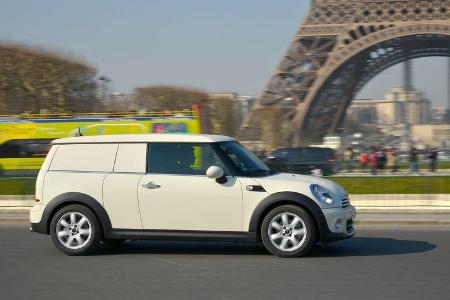 Mini Cooper D Clubvan, Seitenansicht, Eifelturm
