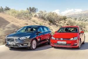 Ford Focus, VW Golf, Frontansicht