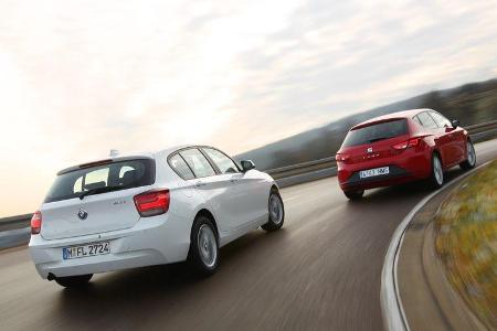 BMW 114i, Seat León 1.4 TSI, Heckansicht