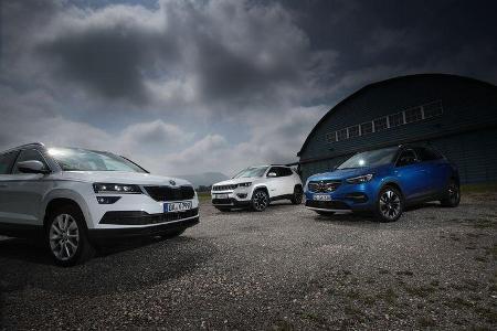 Jeep Compass, Opel Grandland X, Skoda Karoq Exterieur Jeep Compass, Opel Grandland X, Skoda Karoq Exterieur