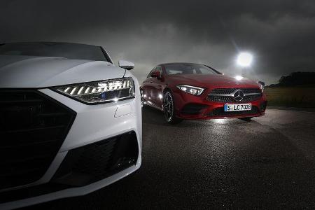 Audi A7 Sportback 55 TFSI Quattro, Mercedes CLS 450 4Matic, Exterieur Audi A7 Sportback 55 TFSI Quattro, Mercedes CLS 450 4Matic, Exterieur