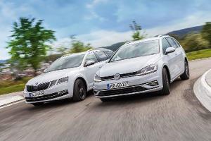 Skoda Octavia Combi gegen VW Golf Variant im Test