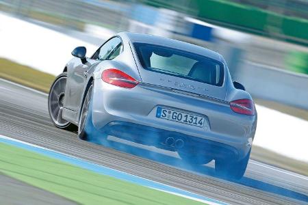 Porsche Cayman S, Heckansicht, Driften