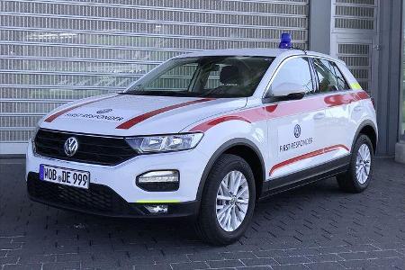 VW Crafter, T6 und Tiguan Feuerwehr / Notarzt Einsatzfahrzeuge auf der Messe Rettmobil 2018
