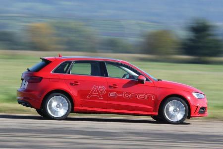 Audi A3 Sportback e-tron, Bremstest, Seitenansicht