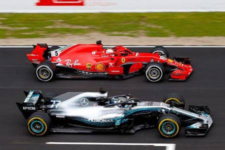 Vettel & Bottas - Ferrari & Mercedes - F1-Test - Barcelona - Tag 2 - 27. Februar 2018 Vettel & Bottas - Ferrari & Mercedes - F1-Test - Barcelona - Tag 2 - 27. Februar 2018