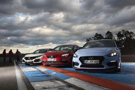 Hyundai i30 N Performance, Honda Civic Type R, Seat Leon Cupra 300, Exterieur