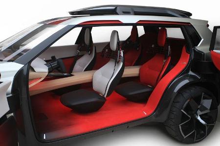 Die schlanken Sitzmöbel sollen für einen guten Zugang in den Fond sorgen. Die hölzerne Mittelkonsole stellt laut Nissan eine...