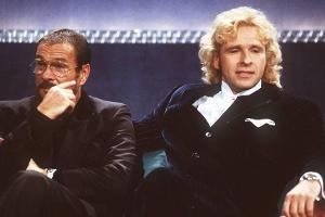 Legendärer Auftritt bei "Wetten, dass..?": Götz George (l.) zu Gast bei Thomas Gottschalk