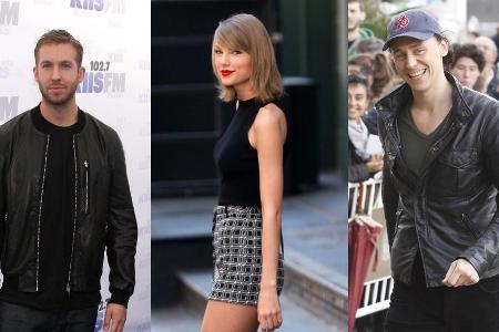 Liebes-Wirrwarr: Calvin Harris (l.), Taylor Swift und Tom Hiddleston Liebes-Wirrwarr: Calvin Harris (l.), Taylor Swift und Tom Hiddleston