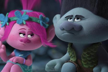 Die Troll-Prinzessin Poppy (li.) und Branch müssen im Film 