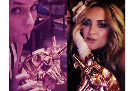 Was Diane Kruger (links) und Kate Hudson hier wohl trinken?