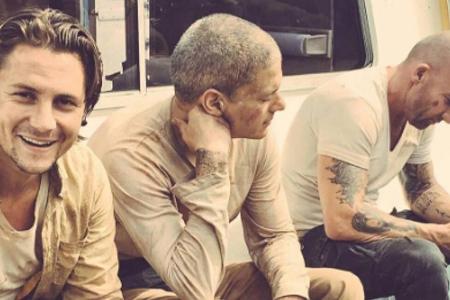 Augustus Prew, Wentworth Miller und Dominic Purcell bei den Dreharbeiten zu den neuen Folgen von Augustus Prew, Wentworth Miller und Dominic Purcell bei den Dreharbeiten zu den neuen Folgen von