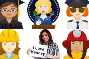Eva Longoria inmitten ihrer "Evamojis"