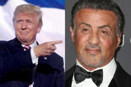 Donald Trump wird auf seiner Silvesterparty von Sylvester Stallone beehrt Donald Trump wird auf seiner Silvesterparty von Sylvester Stallone beehrt