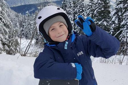 Jacob Tremblay im Schnee Jacob Tremblay im Schnee