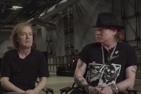 Angus Young (l.) und Axl Rose von AC/DC Angus Young (l.) und Axl Rose von AC/DC
