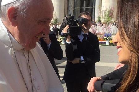 Eva Longoria freut sich über die Begegnung mit Papst Franziskus in Rom Eva Longoria freut sich über die Begegnung mit Papst Franziskus in Rom