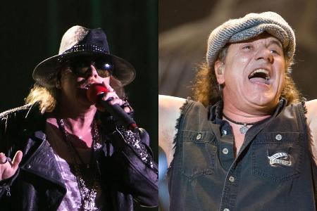 Wäre Axl Rose (l.) tatsächlich ein geeigneter Ersatz für Brian Johnson? Wäre Axl Rose (l.) tatsächlich ein geeigneter Ersatz für Brian Johnson?