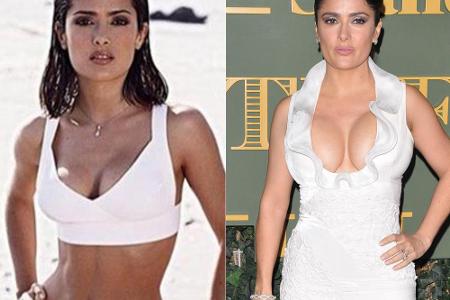 So sah Salma Hayek vor der Schwangerschaft aus (l.) und so sieht sie heute aus So sah Salma Hayek vor der Schwangerschaft aus (l.) und so sieht sie heute aus