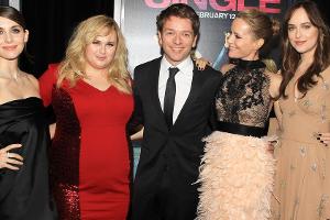Christian Ditter mit seinen Leading Ladys bei der US-Premiere von "How to be Single" in New York