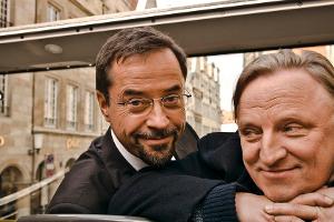 Im TV sind die "Tatort"-Ermittler Thiel (Axel Prahl, r.) und Boerne  (Jan Josef Liefers) die absoluten Fanlieblinge