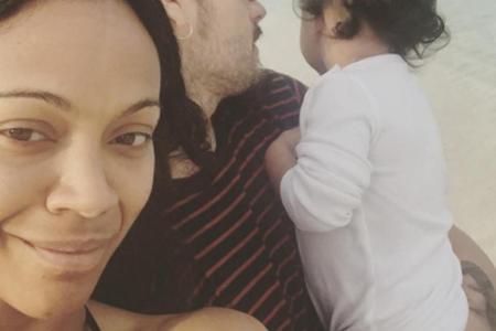 Zoe Saldana mit ihrer Familie Zoe Saldana mit ihrer Familie