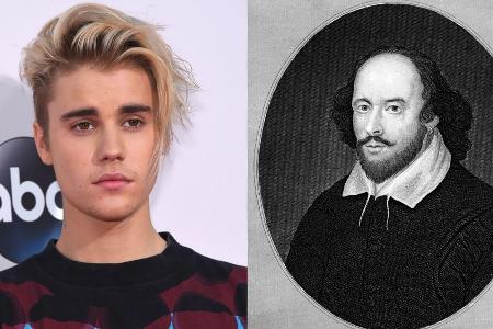 Poeten unter sich: Justin Bieber (l.) und sein Kollege William Shakespeare Poeten unter sich: Justin Bieber (l.) und sein Kollege William Shakespeare