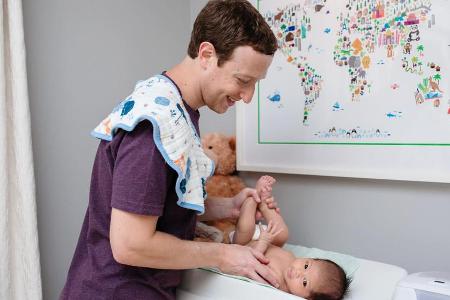 Mark Zuckerberg hat das Windelwechseln perfektioniert Mark Zuckerberg hat das Windelwechseln perfektioniert