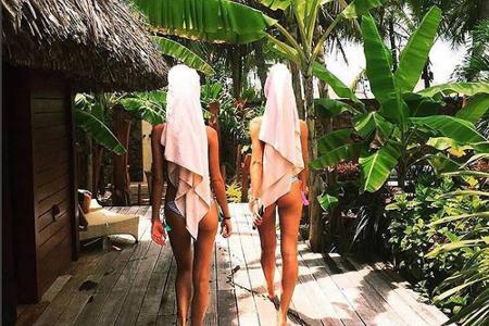 Candice Swanepoel und Sara Sampaio auf Bora Bora