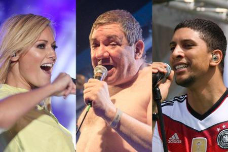 (Un-)mögliche ESC-Kandidaten: Helene Fischer, Kassierer-Sänger Wolfgang Wendland und Andreas Bourani (v.l.) (Un-)mögliche ESC-Kandidaten: Helene Fischer, Kassierer-Sänger Wolfgang Wendland und Andreas Bourani (v.l.)