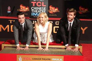 Josh Hutcherson, Jennifer Lawrence und Liam Hemsworth (v.l.) sind in Berlin dabei