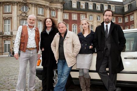Münster-Team (v.l.n.r.): Claus D. Clausnitzer (Thiels Vater), Mechthild Großmann (Staatsanwältin Klemm), Axel Prahl (Kommiss...